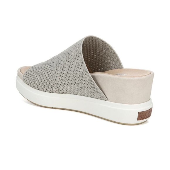 SOLD Dr. Scholl's Womens Grey Sonia Mesh Fabric Slip On Platform Sandals - Picture 5 of 15